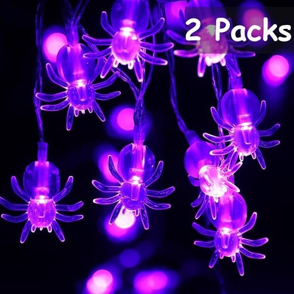 Joomer 2 Pack Spider Halloween String Lights 10 5ft 30 Led