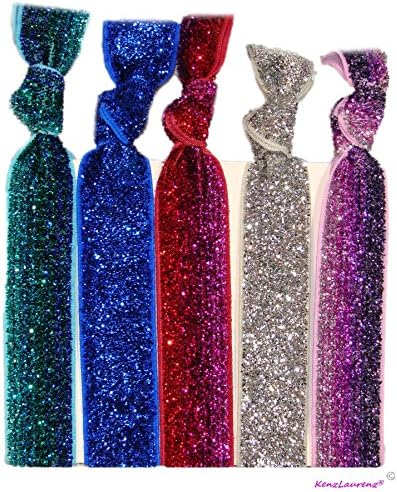 Glitter Hair Ties Set of 5 - By Kenz Laurenz