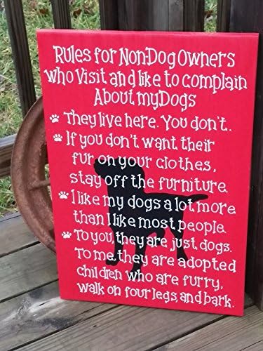 Rules for Non Dog Owners - Hand Painted Large Wooden Sign - Custom Pet Decor - Doggy Sign - Wooden Dog Sign - Pitbull Sign - Great Danes