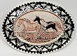 Silver Plated Diamond cut Copper Horses Belt Buckle
