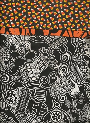 Handmade Unique Sleep in Beauty Pillowcase with Reiki Energy Halloween Skulls and Corn Candy