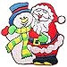 Santa Claus and Snowman Iron on Patches
