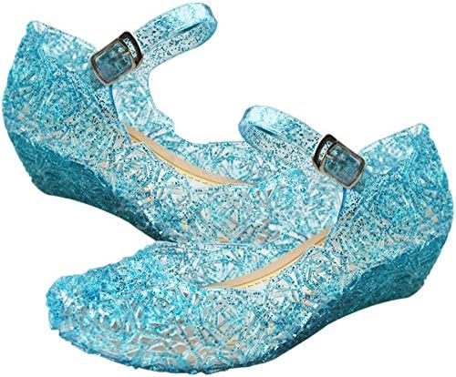 Eformarket Princess Girls Glitter Sandals Jelly Shoes (Little Kid/big Kid) (1 M Us Little Kid, Blue)