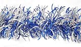 12 Ft. Fancy Blue & Silver Holographic Wave Christmas Tinsel Garland