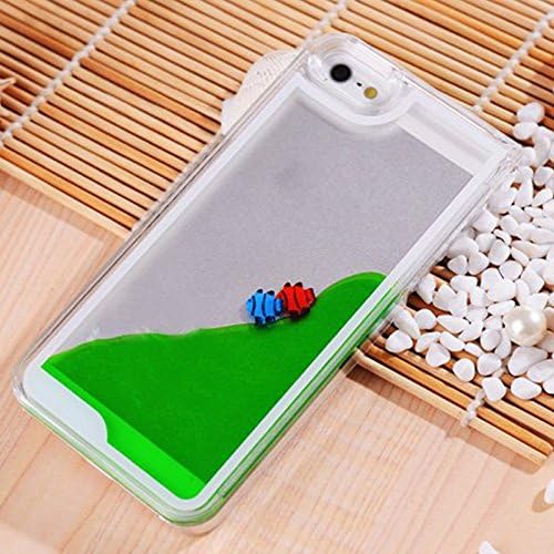 iPhone 6 Plus Cute Case, Bingomax [Fashion Design] iPhone 6 Plus Clear Cute Protective Case Transparent [See Through] 3D Flowing Liquid Swimming Fish Slim Hard Case Cover [Scratch Resistant] for Apple iPhone 6 Plus 5.5 inch - Green with Free Accessories