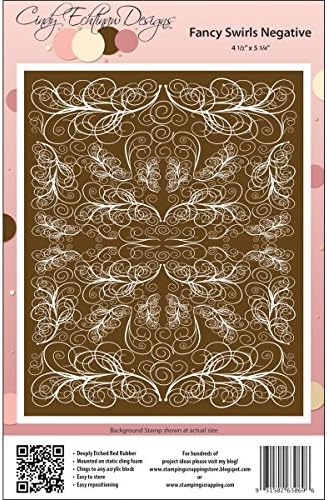 Cindy Echtinaw Designs Spellbinders Matching Rubber Stamps-Fancy Swirls Negative
