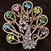 Yazilind Jewelry Stylish Gold Plated Colorful Crystal Cute Animals Style Brooches for Wedding Party
