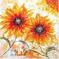 Pair of Daisies Original Hand-Painted Oil on Gallery Wrapped Canvas - 32x32"