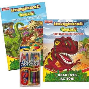 Dinosaur Coloring Book Set with Twist-up Crayons (Imaginext By Fisher-price)