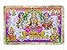Diwali Lakshmi Pujan Shubh Labh Poster+ Paper Rangoli Sticker + Lakshmi Charan. Lord Ganesha with Lakshmi Idol Poster