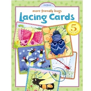 eeBoo More Friendly Bugs Lacing Cards