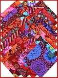 Kaffe Fassett 6.5 RED BROWN JEWELS Fabric Squares Quilting Kit