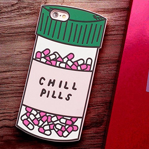 iPhone 6 Plus Case, iphone 6S plus Case, Crazy Panda® New Cute 3D Chill Pills Soft Silicone Phone Case for iPhone 6 plus/6S plus