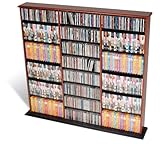 IMAGE OF CD / DVD / VHS 960 Multimedia Floor Storage Rack in Cherry/Black Finish