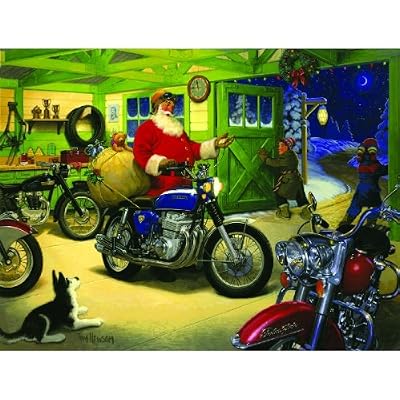 Motorcycle Santa 500pc Jigsaw Puzzle by Ted Newsome