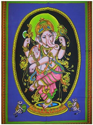 Dancing Ganesh Ganapati Vinayaka Meditation Yoga Tapestry Wall Hanging Throw Ethnic Home Decor