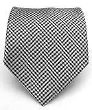 100% Silk Woven Black and White Houndstooth Tie
