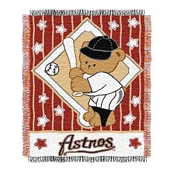 MLB Houston Astros 36-Inch-by-46-Inch Woven Jacquard Baby Throw