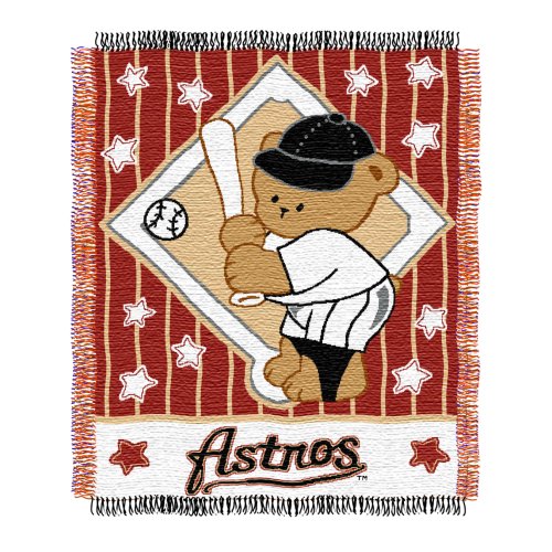 MLB Houston Astros 36-Inch-by-46-Inch Woven Jacquard Baby Throw