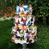 3D Butterfly "Natural" Garden Wedding Cake Topper Set (60x Butterflies)