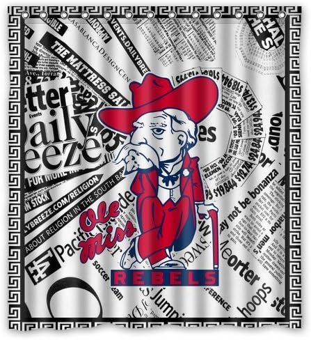 Character design Ole Miss Rebels Shower Curtain Pokemon Shower Curtains Standard Modern Home Decor 66" x 72" inch NCAA Shower Curtain