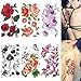 Supperb Mix Flower Temporary Tattoos Ii / 6-pack Floral Tattoo