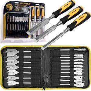 PROTIAN 75-5217 Flat Wood Drill Set with Extensions, 17-Piece Set