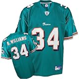 Ricky Williams Jersey: Reebok Aqua Replica #34 Miami Dolphins Jersey