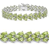 18.30 Carat Genuine Peridot Silver Bracelet