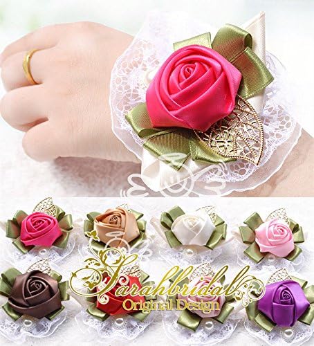 CYNDIE Wedding Flower Handmade Bridesmaids Wedding Bouquet Hand Lace Wrist Flowers Rose Decor New 2015 Gold