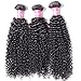 ALI JULIA 3 Bundles Brazilian Virgin Curly Hair Weave 7A Grade 100% Unprocessed Human Hair Weft Extensions Natural Color 95-100g/pc Mixed Length