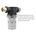Sooprinse Garden Hose Inlet Sediment Filter Attachment, 40 Mesh Screen, Extra 2 Pcs 100 Mesh, 3PCS O-Ring and 4PCS Filter Hose Washer