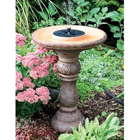 San Remo Solar BB Fountain Bird Bath by 