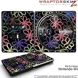 DJ Hero Skin Kearas Flowers on Black fits Nintendo Wii DJ Heros (DJ HERO NO ....