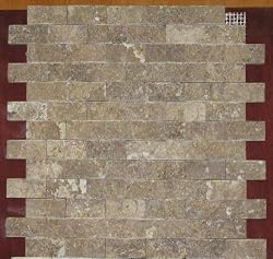 Split Face 1x2 Noce Noche Travertine For Kitchen Bathroom backsplash, exterior use