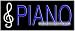 Piano, Logo Neon Sign (13H x 32L x 3D)