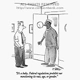 'Its a baby!' Cartoon print by Peter Steiner, Published in The New Yorker on 4/29/1996