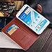 RAYTOP® New Design Luxury Classic Brown GG Logo Leather Wallet Cases Flip Covers for Samsung Galaxy Note 2 Note2 N7100 Hard Skins Men Women Girls Gift Classy Decent Vintage Card Holder High Quality