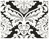 livingwalls  529275 Vliestapete Flock Trend Neo Barock weiss schwarz (damask white on black w/c)