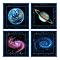 Self-Stick Planetary 4-pc. Wall Art Set