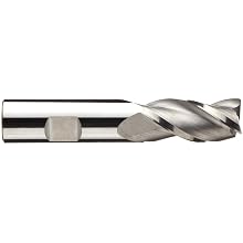 Niagara Cutter S335 Carbide End Mill, for Stainless Steel & Titanium, Uncoated (Bright), 3 Flutes, Radiused-Corner End