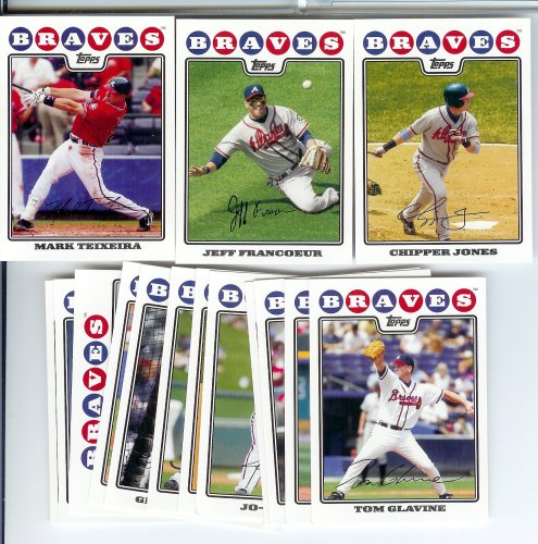 2008 Topps Atlanta Braves Series 1&2 Baseball Cards Complete Team Set of 24 cards including Chipper Jones, Brian McCann, Jeff Francoeur and more !
