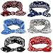 Yeshan Boho Bow Headbands for Women Vintage Paisley Bandana Flower Printed Hairband Elastic Rabbit ear Head Wrap Cute Hair Accessories,pack of 6