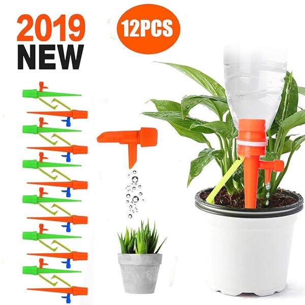 Muxin 12pcs Plant Watering Spikes System Automatic Drip Irrigation