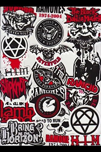 8x Random GROUP BAND MUSIC stickers decals : GreenDay Blink182 Slipknot Misfits Metallica Trivium etc