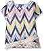 My Michelle Girls' Big Printed Short Sleeve Top with Wrap Front and Fringe Hem