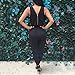 Weixinbuy Women's V Neck Clubwear Casual Romper Jumpsuit Pants Party Dress L Black