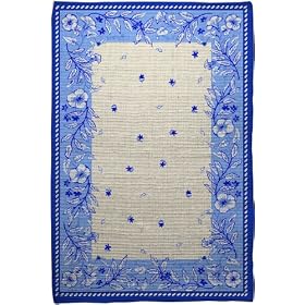 Extra Weave Provence 2-by-3-Foot Printed Jute Rug, Latex Backing
