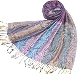 Damen-Schal - hinrei�ender Paisley Schal f�r Frauen - Frauenschal / Stola - In rot, rosa, violett, blau und schwarz erh�ltlich - Schal mit Halstuch und �berwurf