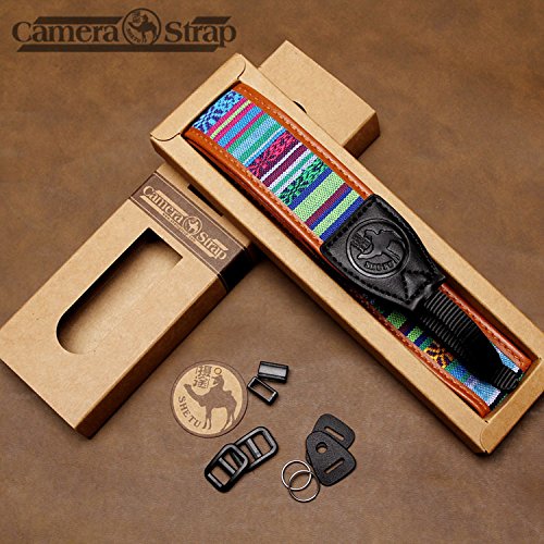Camera Straps Retro Vintage VNS Soft Multi-color Neck Strap for Canon Fuji Nikon Olympus Panasonic Pentax Sony Cameras (Photo Passers-series SLR Camera Accessories 8 Color) (Strap 6)